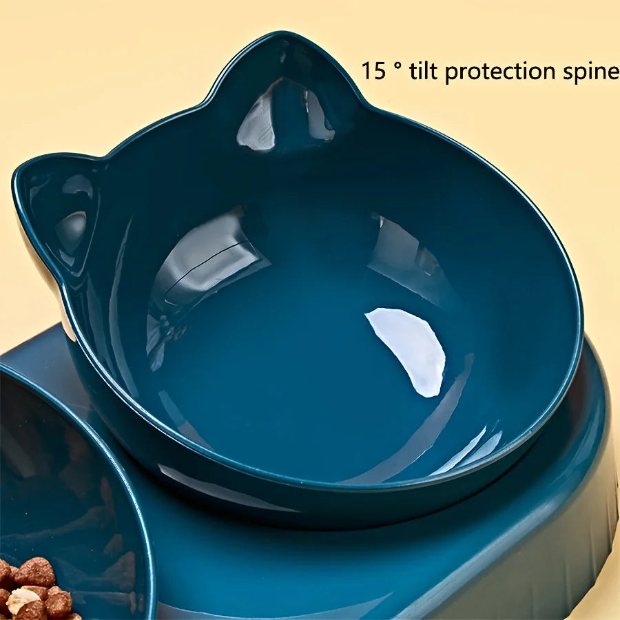 3-in-1 Cat Food & Water Bowl Set with Gravity Water Feeder - VYBE