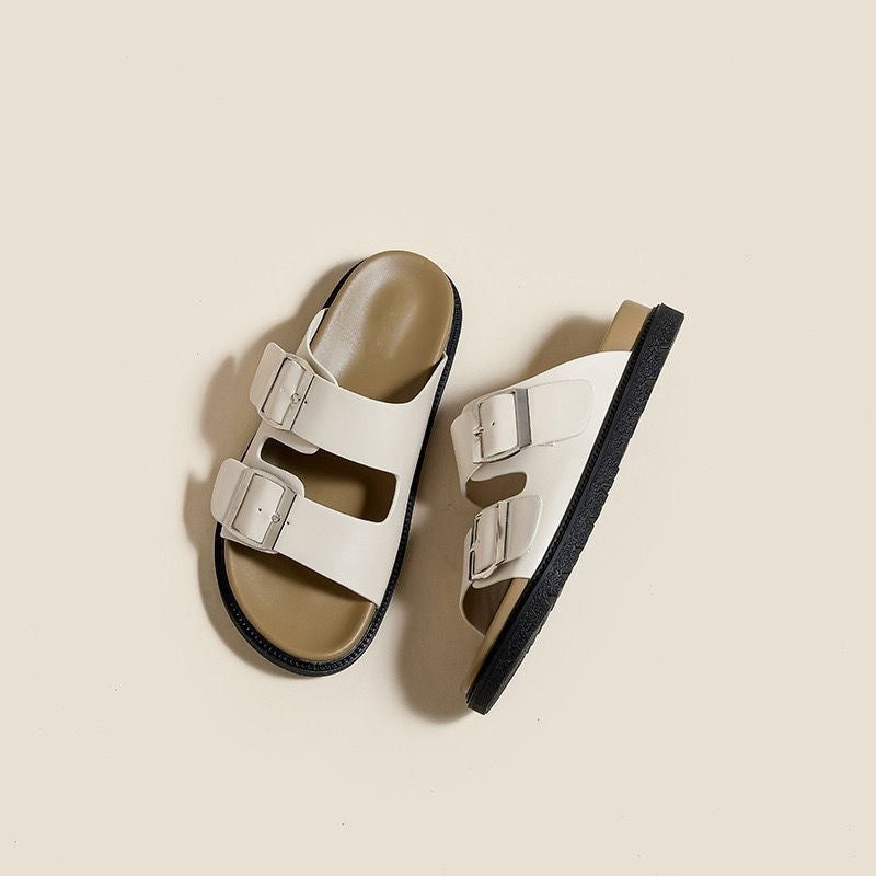 Thick-soled flip-flops Sandals with belt - VYBE