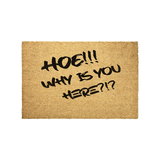 HOE!! Why Is You Here?!? Door Mat - VYBE Shop