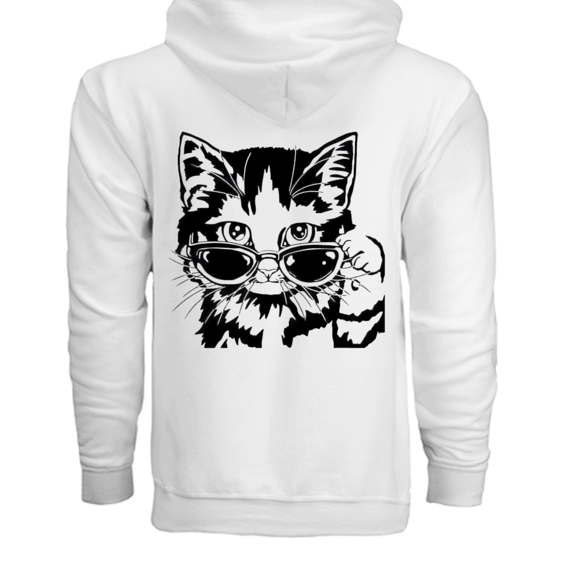 Kitty With Glasses Zip Hoodie - VYBE Shop