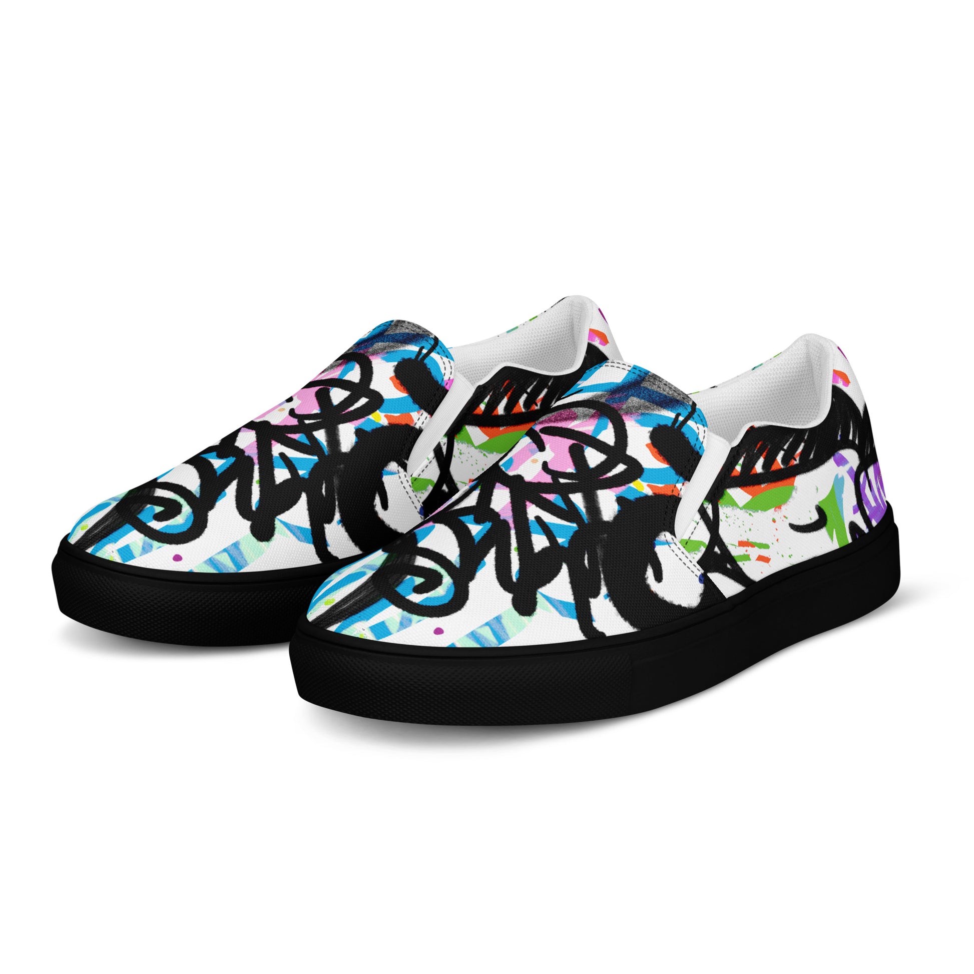 Men’s Graffiti Slip-On Canvas Shoes - VYBE